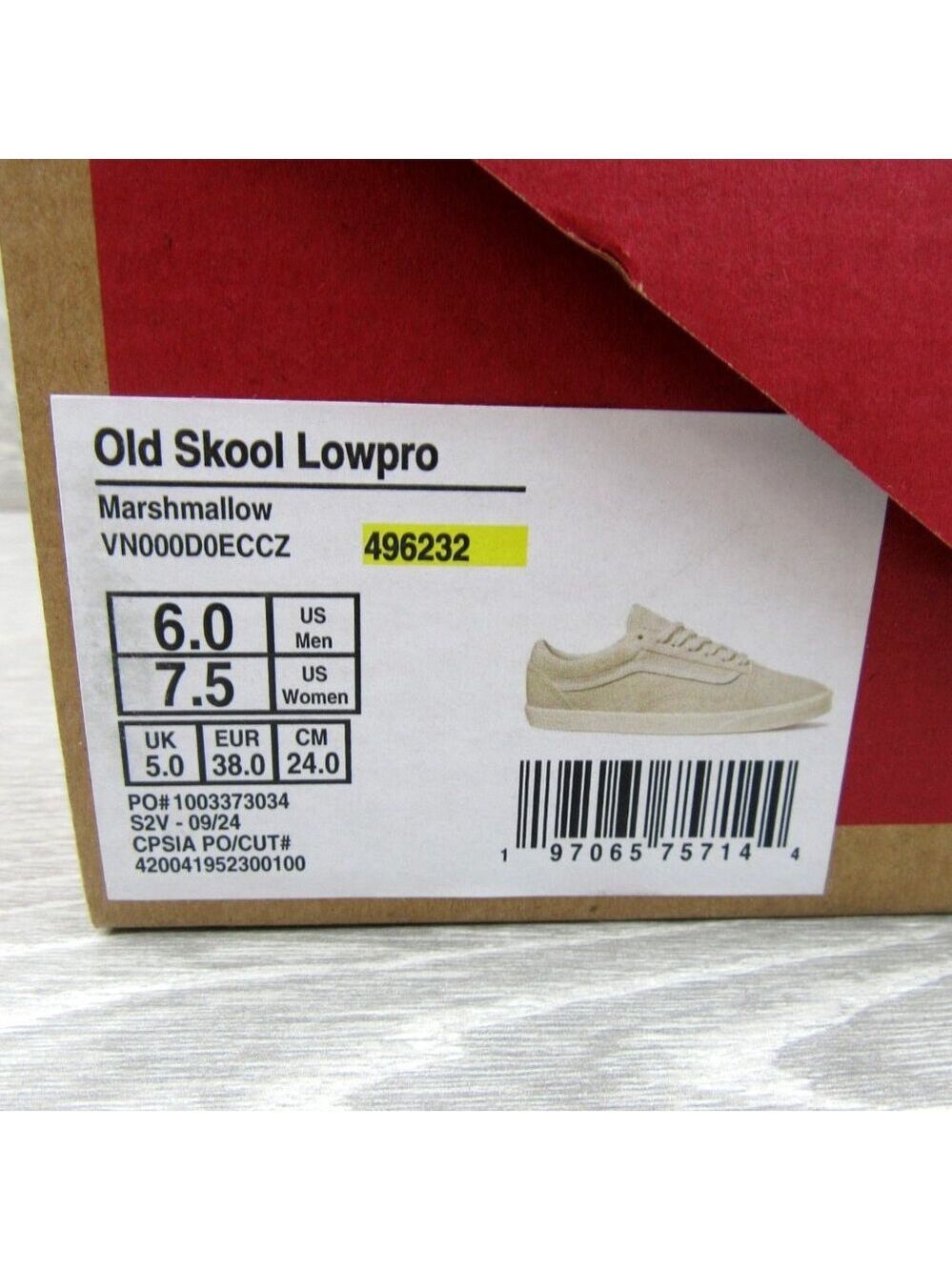 Vans Old Skool Lowpro Shoes Mens Size 6 / Womens Size 7.5 White NEW - Picture 14 of 14